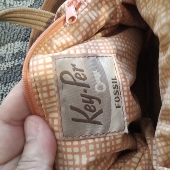 Fossil Key-per Tan Beige Qiulted Floral Nylon Crossbody Womens - Picture 6 of 11